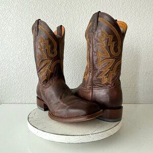 Rod Patrick Mens Cowboy Boots 12.5EE Perro Loco Brown Leather Western Square Toe